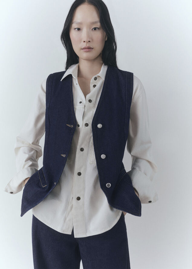 MANGO WAISTCOAT. -- LOUISE Open blue