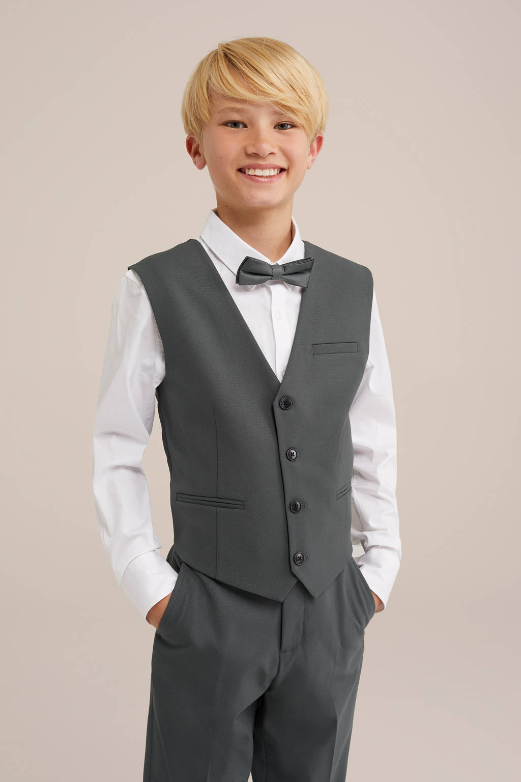 WE Fashion gilet donkergroen
