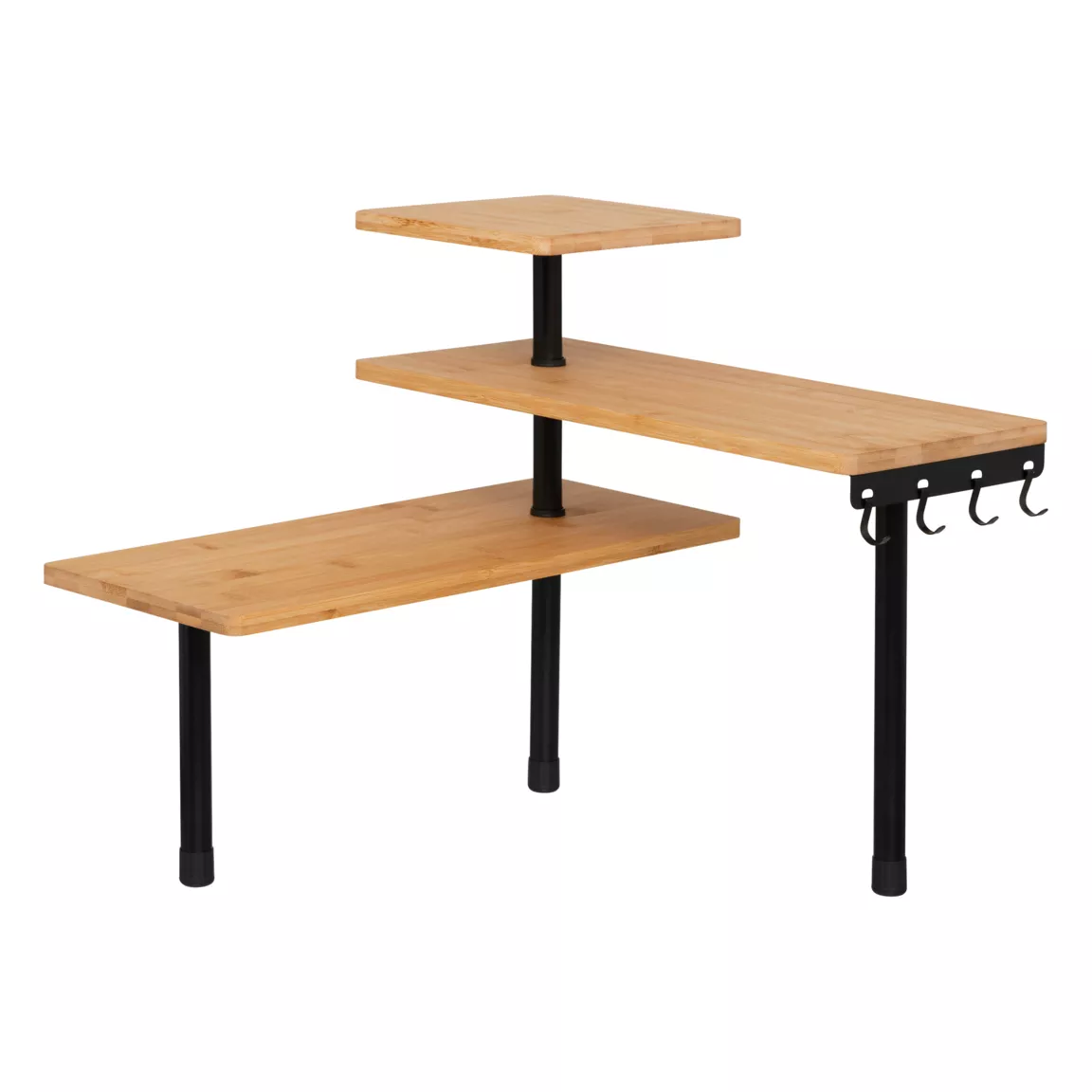 Etagère d'angle bambou 3 niveaux (H38 cm) Ada Noire
