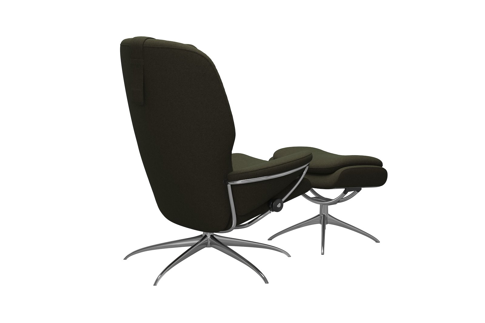 Rome lenestol m/krakk Tekstil Calido Green - Star - Chrome