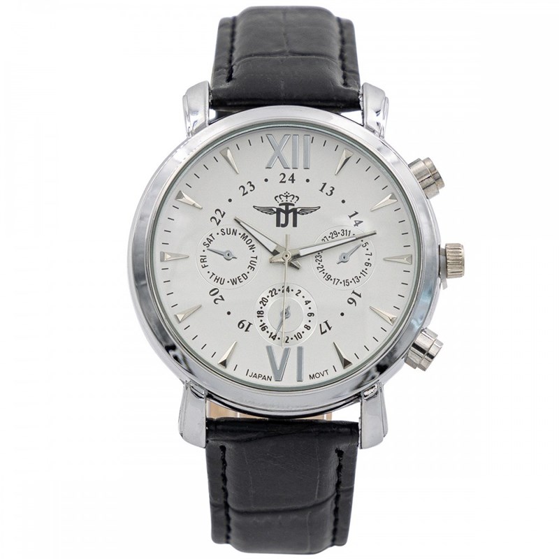 Montre Homme M. JOHN bracelet Cuir Noir