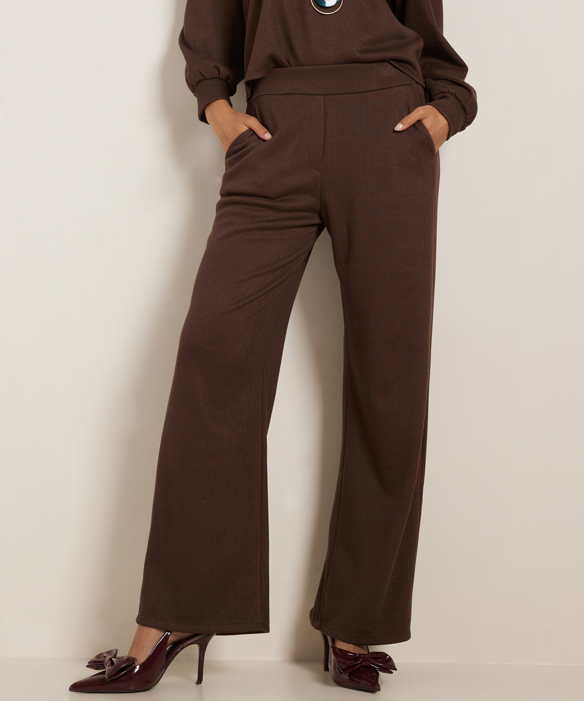 wide fit broek structuur