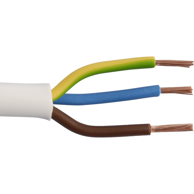 Huishoudkabel H05VV-F 5m 3x1,5mm² wit