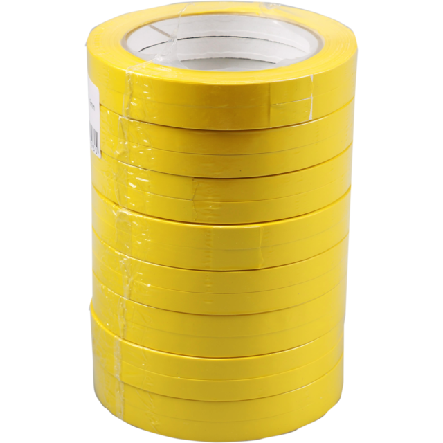 Zakkensluiter, PVC, 9mm, 66m, geel