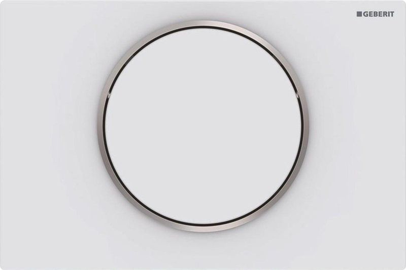 Geberit - Sigma10 - Bedieningsplaat - Matwit - 2-toets Spoeling - Ronde Knop