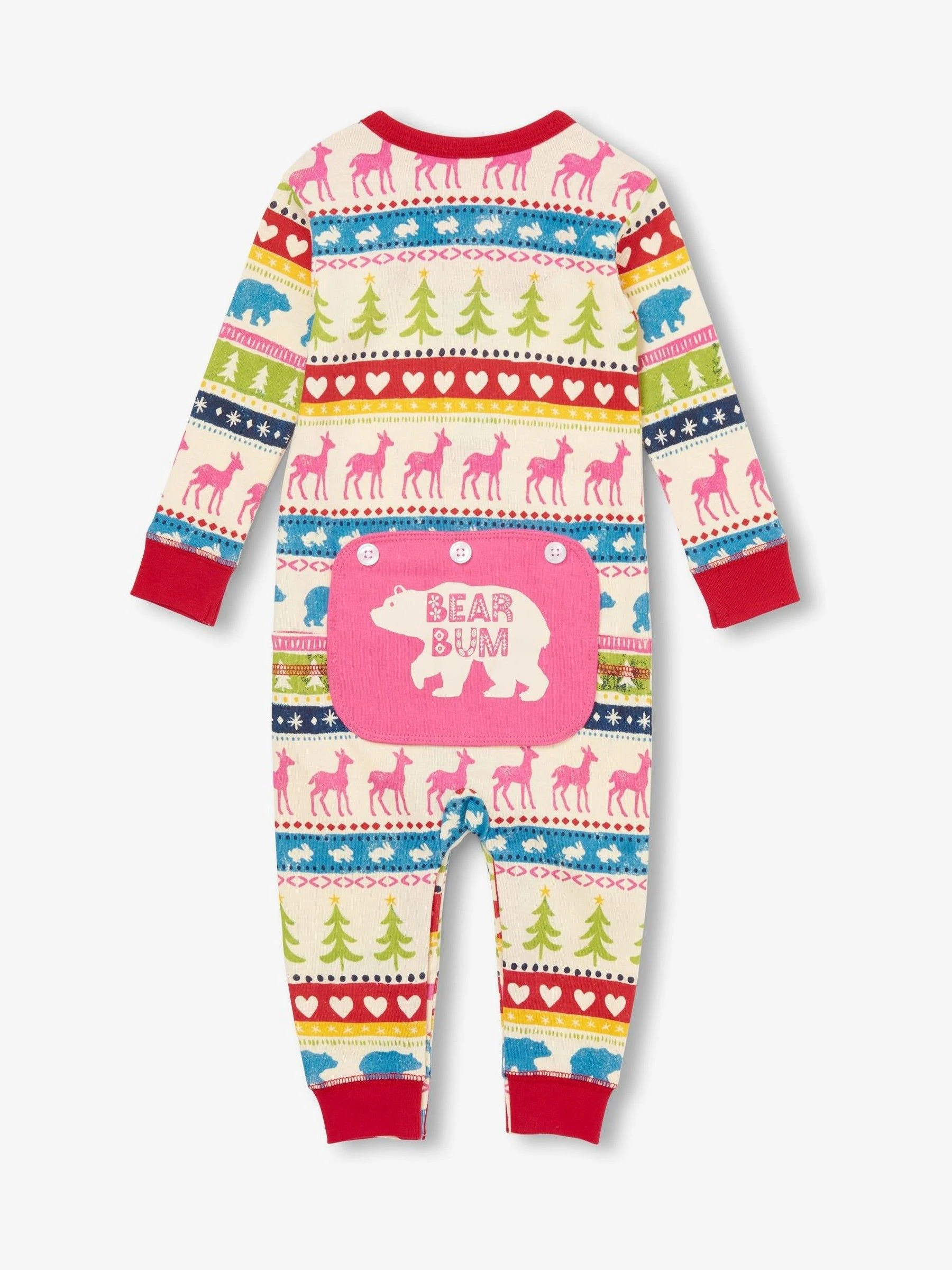 Crème - Hatley Fair Isle Christmas Sleepsuit