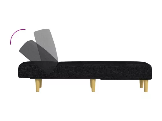 Prolenta Premium - Chaise longue noir tissu