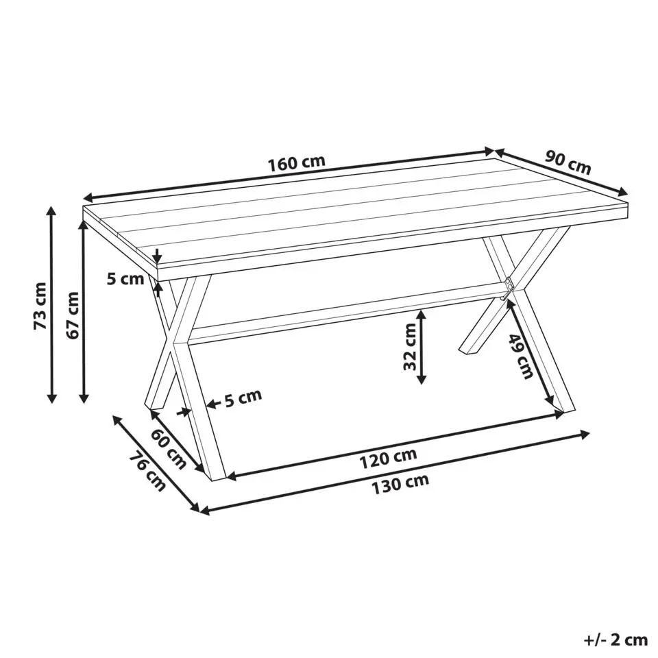 TIANO - Tuintafel - Taupe - Aluminium