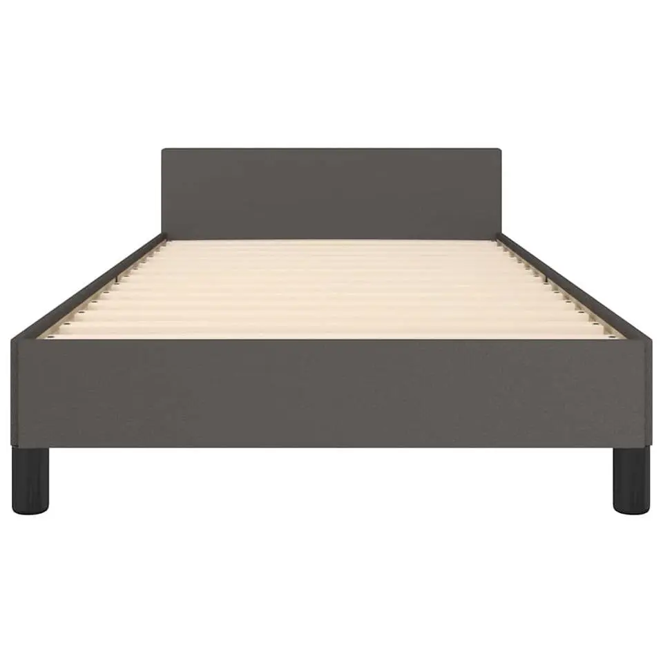 vidaXL - Eenpersoonsbed met hoofdeinde zonder matras - Grijs - 90x200 cm