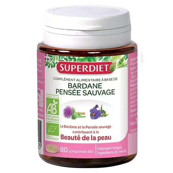 Superdiet Orgânico Bardana e Amor-perfeito Selvagem 80 comprimidos