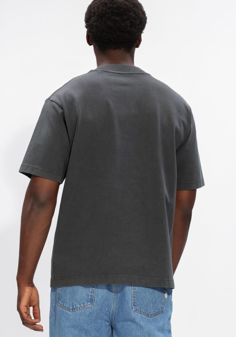 donkergrijze olaf hussein t-shirt washed studio ss tee