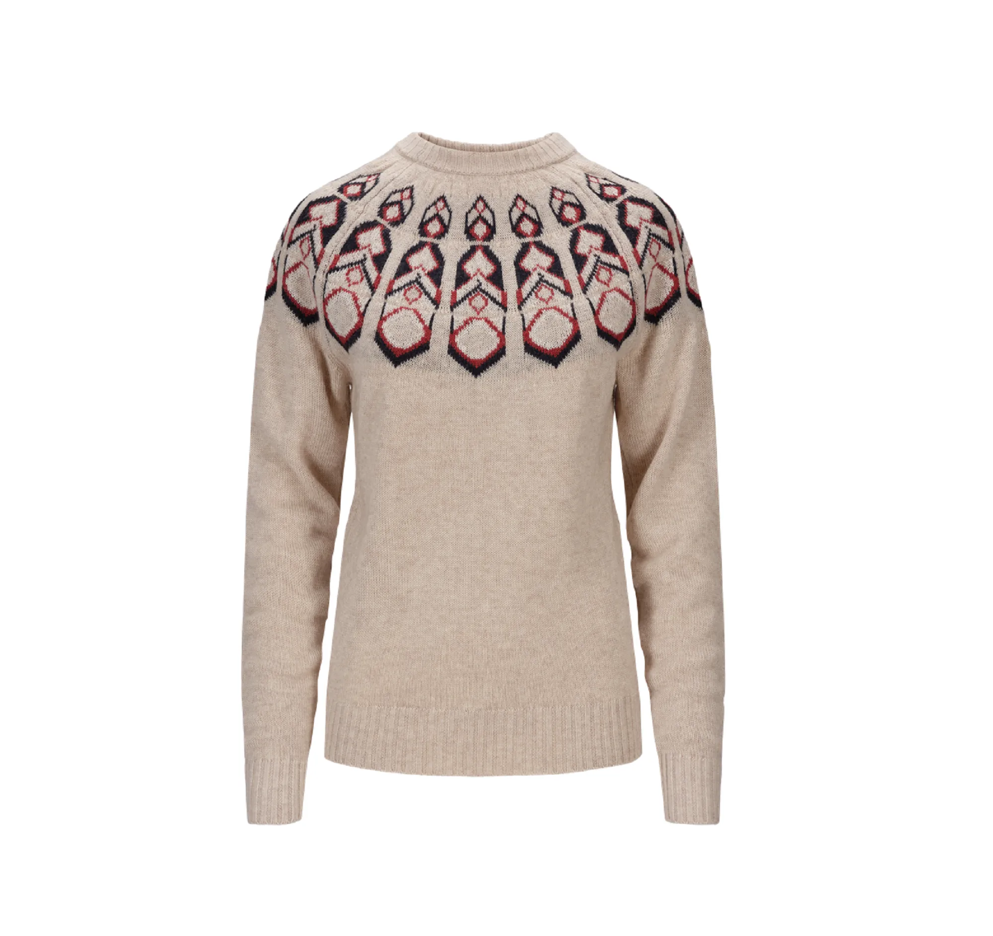 Tufte Wear W Robin Pattern Sweater Chateau Gray Melange