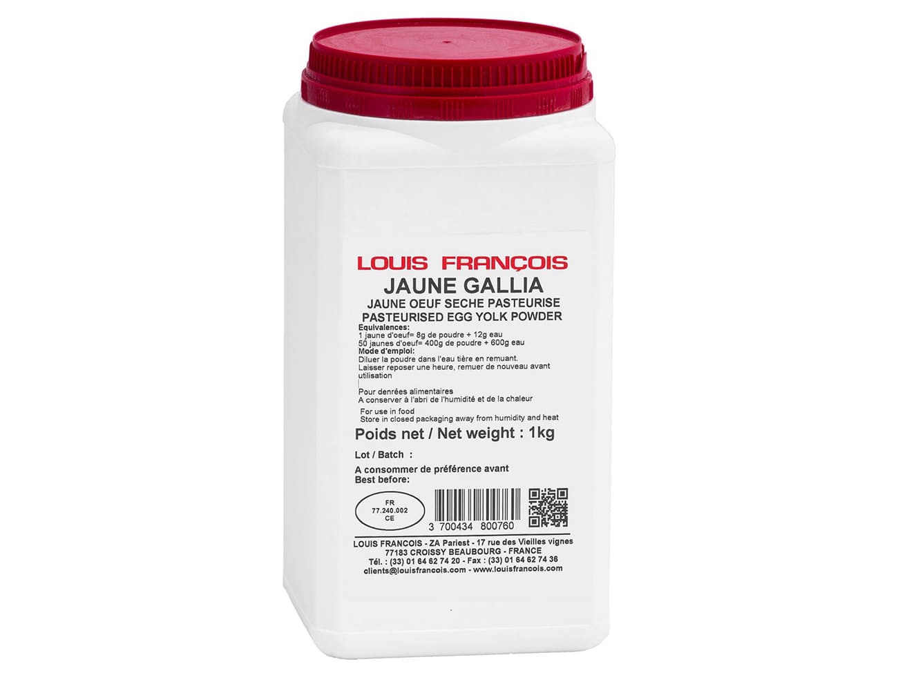 Jaune d'oeuf séché - pasteurisé - 1 kg - Louis François