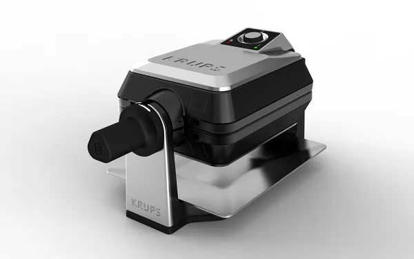 KRUPS FDD95D vaffeljern rustfrit stål/sort