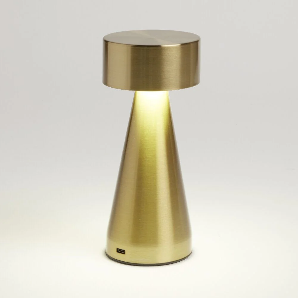 Lampe de table Squari USB tactile doré Ø9,5xH22,5cm