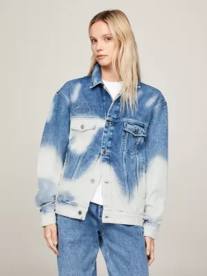 Jaqueta jeans trucker ombré bissexual