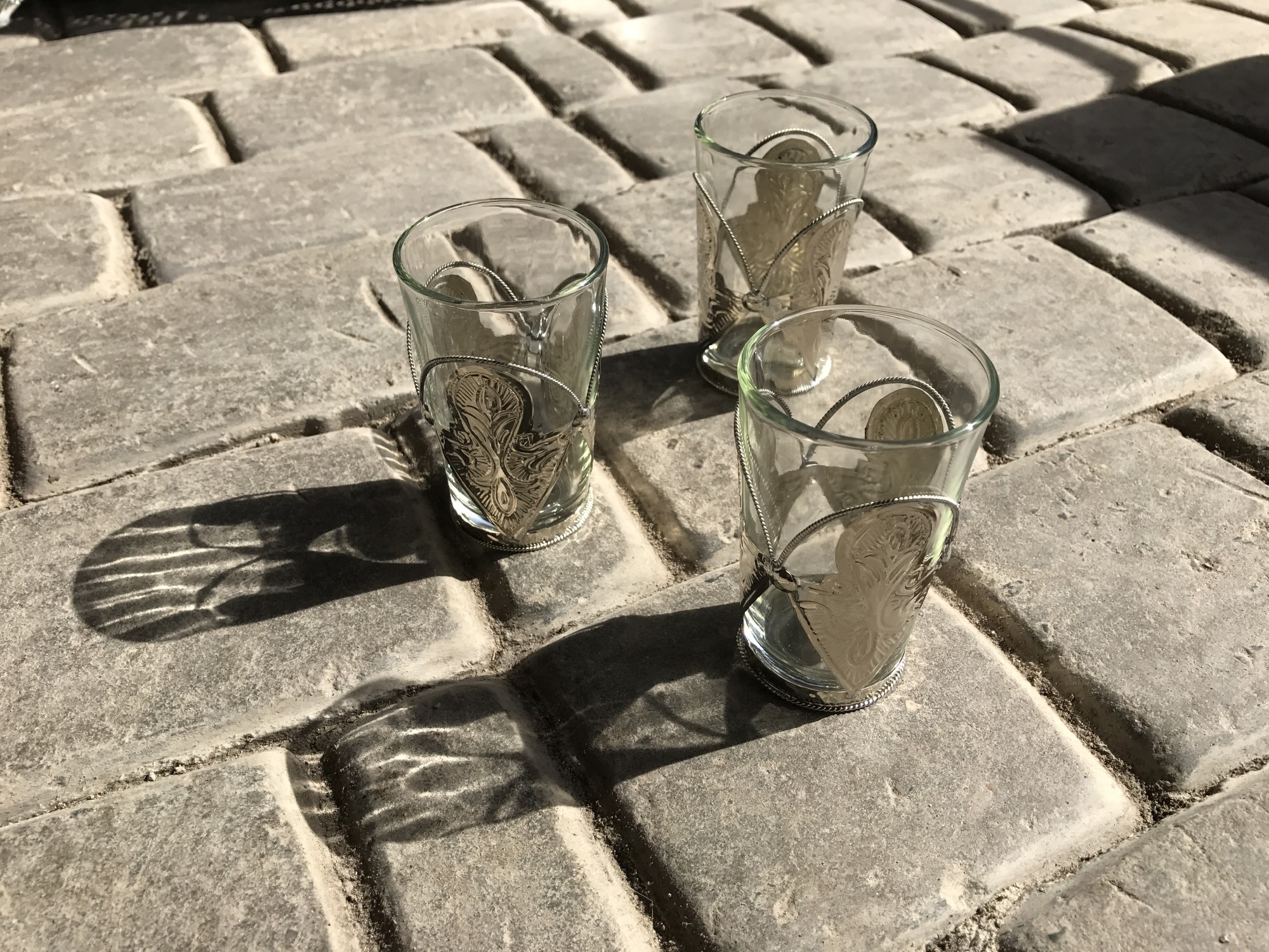 Teeglas Tokyo mit Metallbehälter, transparent, Ø 5 cm, H 8,5 cm zu 5,80