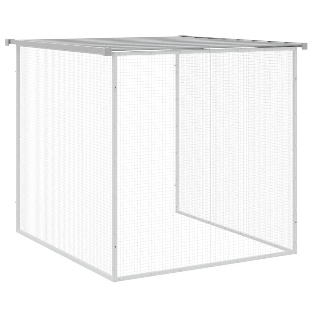 Poulailler avec toit gris clair 203x98x90 cm acier galvanisé