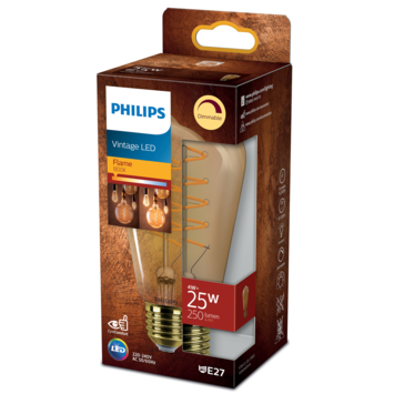 Philips LED edison E27 25W filament goud spiraal dimbaar