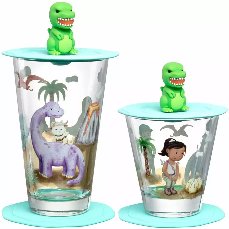 Leonardo Kinderbecher Bambini Avventura 215 ml & 300 ml 2er Set grün