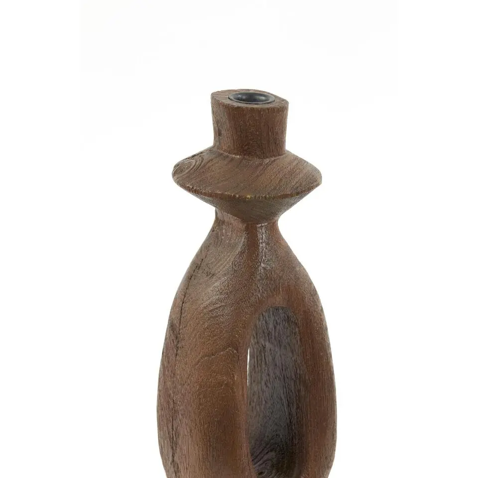 Kandelaar Django - Donkerbruin - 13x13x43cm