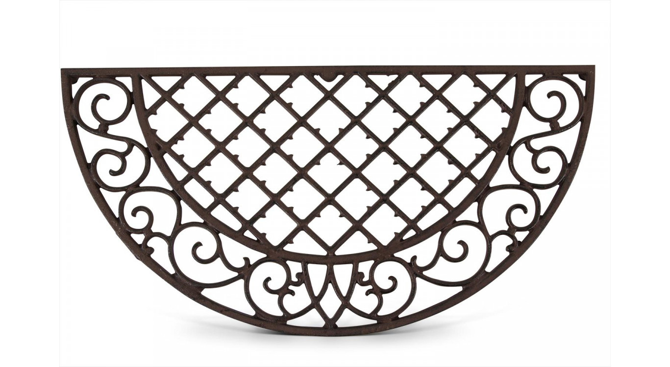 Paillasson demi-lune fonte marron 67x34x2cm