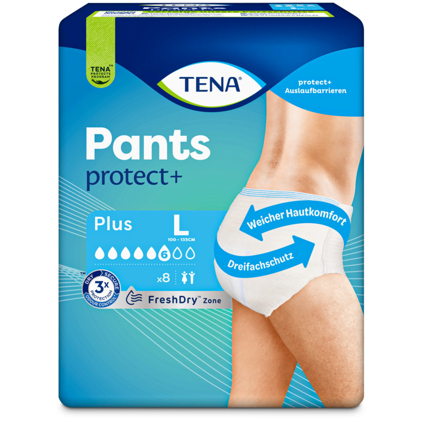 Tena Inkontinenz-Pants protect+ Plus Large 8 Stück
