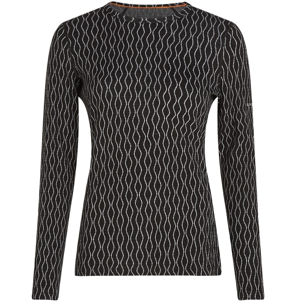 T-shirt thermique ICEBREAKER W 260 VERTEX LS CREWE PISTE BLACK/SNOW/J