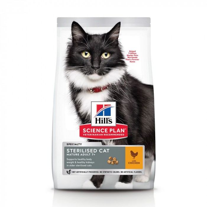 HILL'S Science Plan Mature Adult 7+ Sterilised au Poulet - Croquettes pour chat
