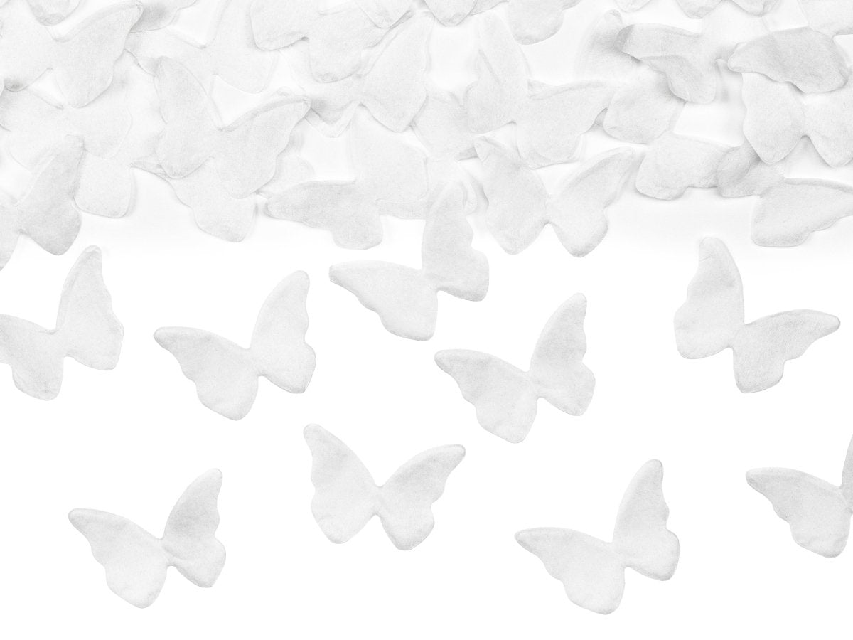 Vlinder Confetti Kanon Wit 20cm