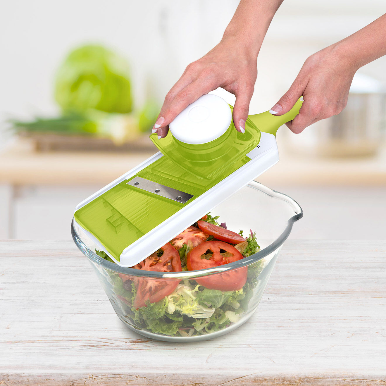 COOK ART Mandoline ajustable 4-en-1  slicy express blanc/vert