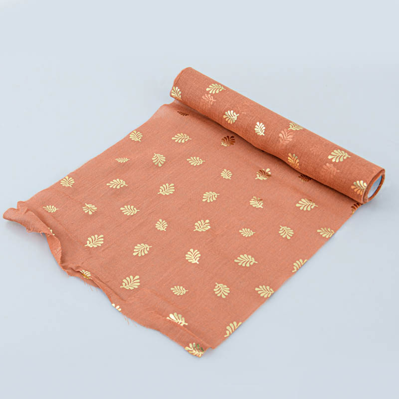 Chemin de table gaze de coton feuilles