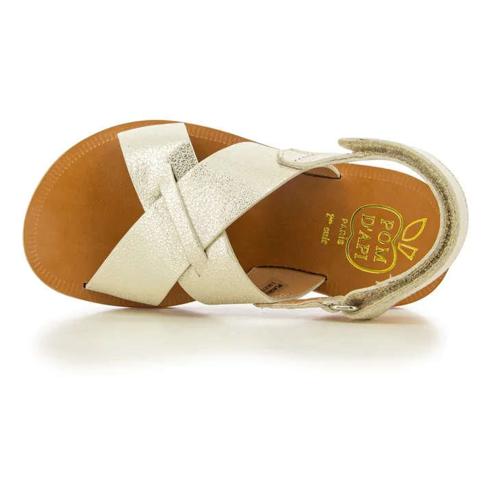 Pom d'Api Sandales Plagette Cross | Argenté