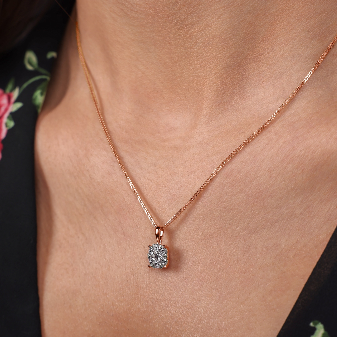 Anhänger 750/18 K Roségold mit Diamanten 0.50 ct H/si