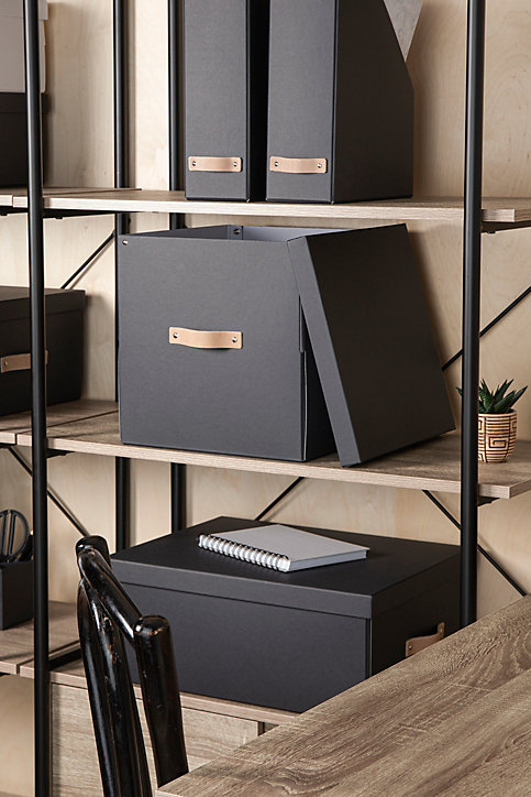Cube de rangement Mixxit H. 15,5 cm x L. 31 cm x P. 31 cm gris anthracite
