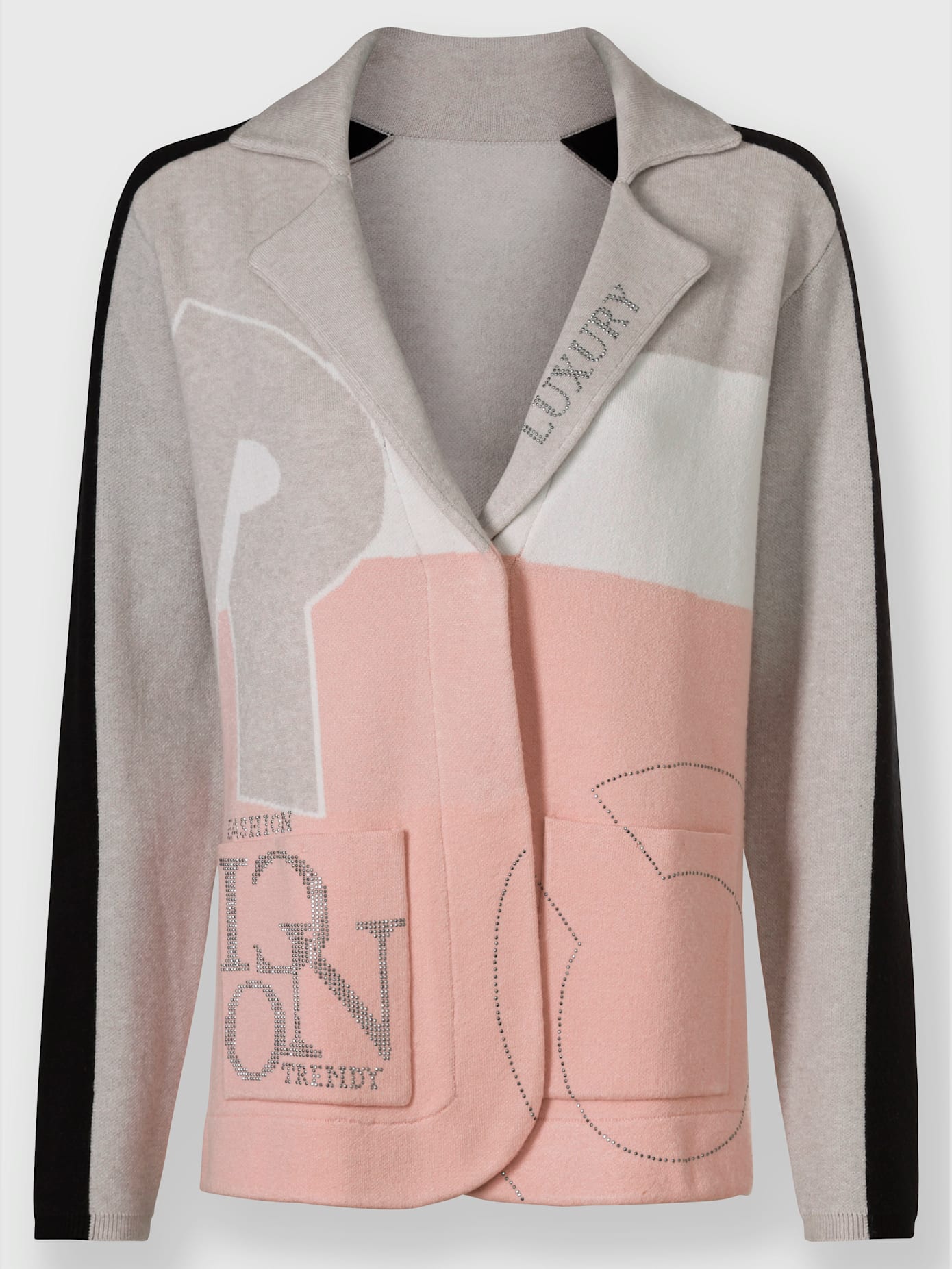 Veste en tricot motif patchwork