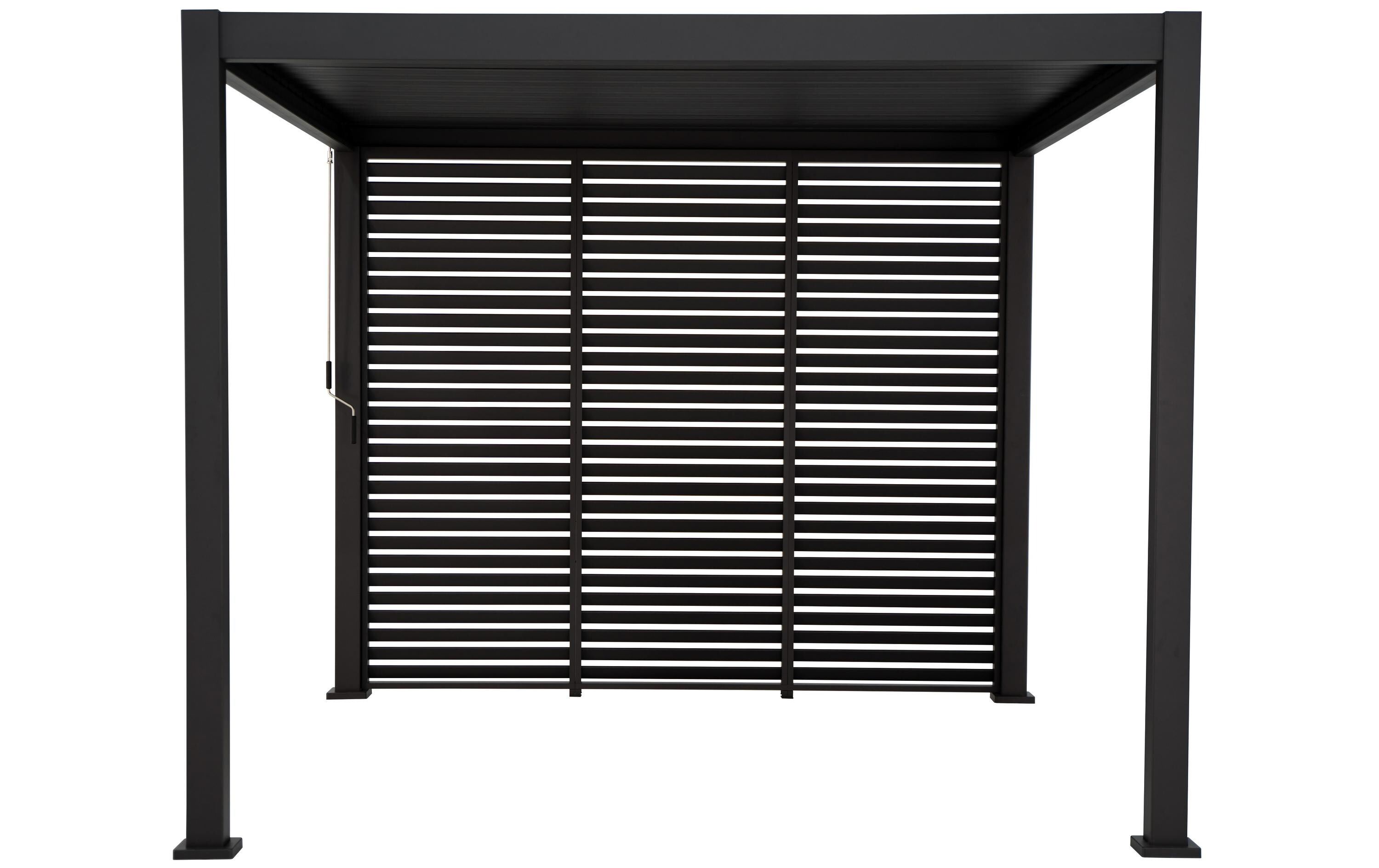 Seitenwandpaneele Schwarz, 1.25 m<br>Seitenwandelement für Alu-Pergola 4 Meter