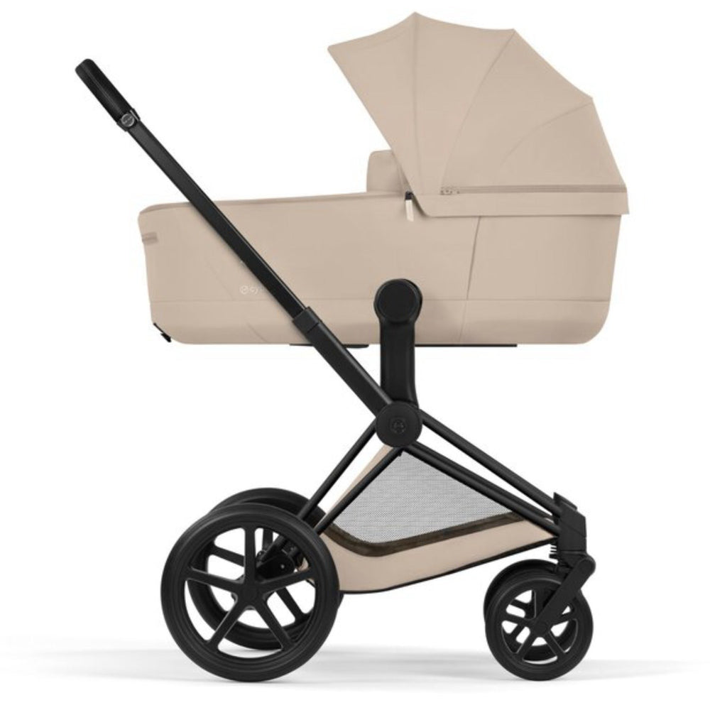 Køb Cybex Cozy Beige/Beige Priam Comfort Matt Black Inklusiv Foldbar Liggedel