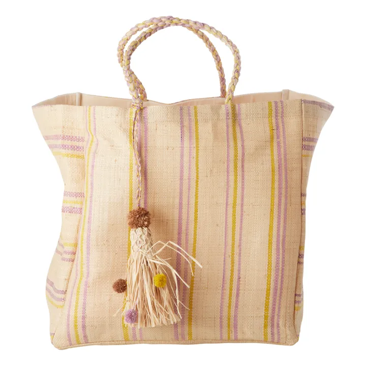 Rice Sac shopping en raphia | Jaune