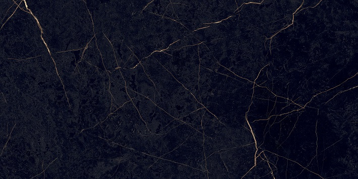 Tegelsample: Navale Gelo vloertegel 60x120cm zwart goud marmer glans gerectificeerd
