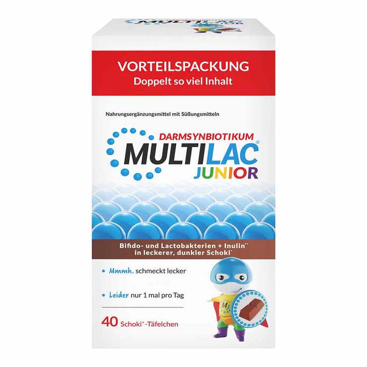 Multilac Synbiotikum Junior Täfelchen, 40 St