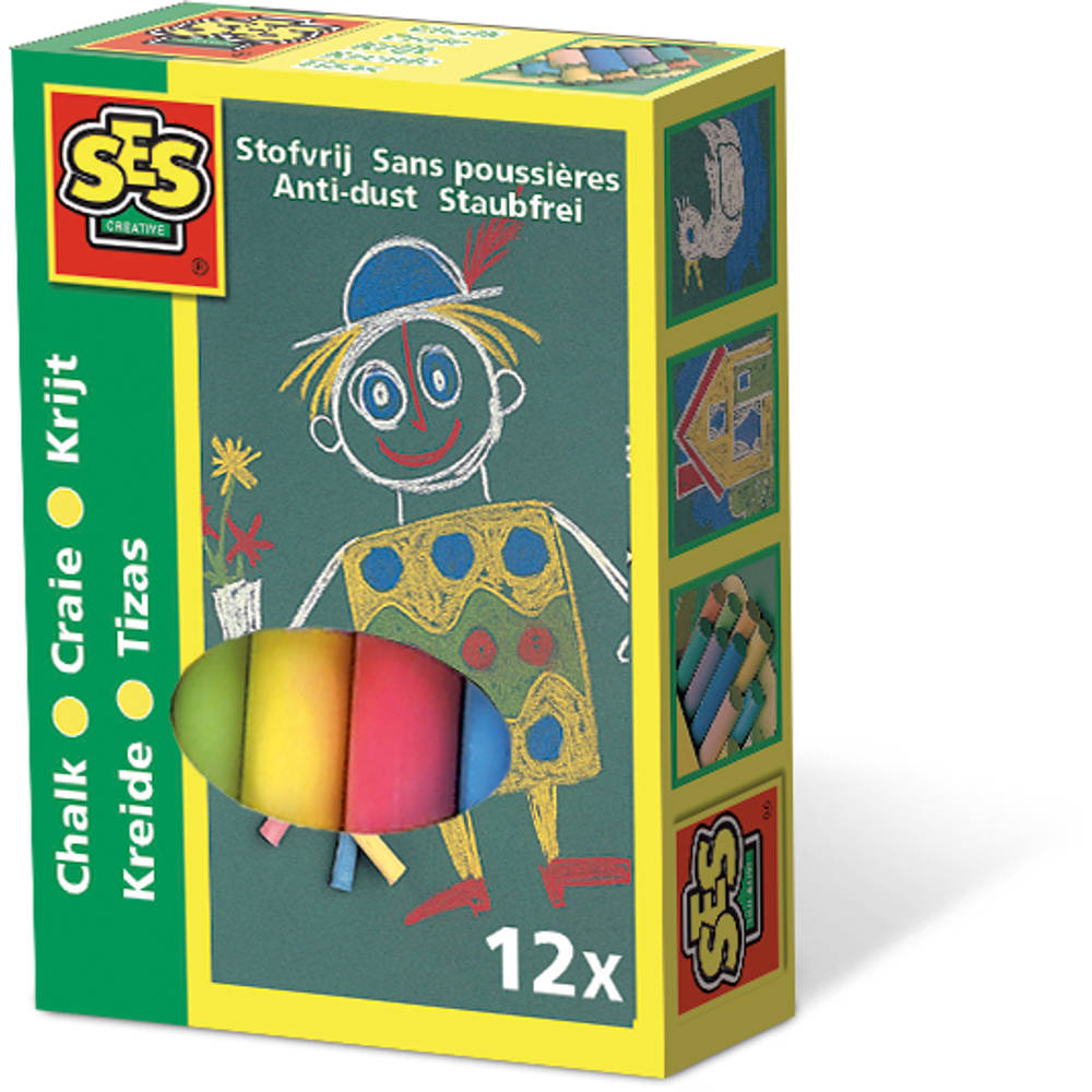 SES Creative 12 krijtjes - multikleur