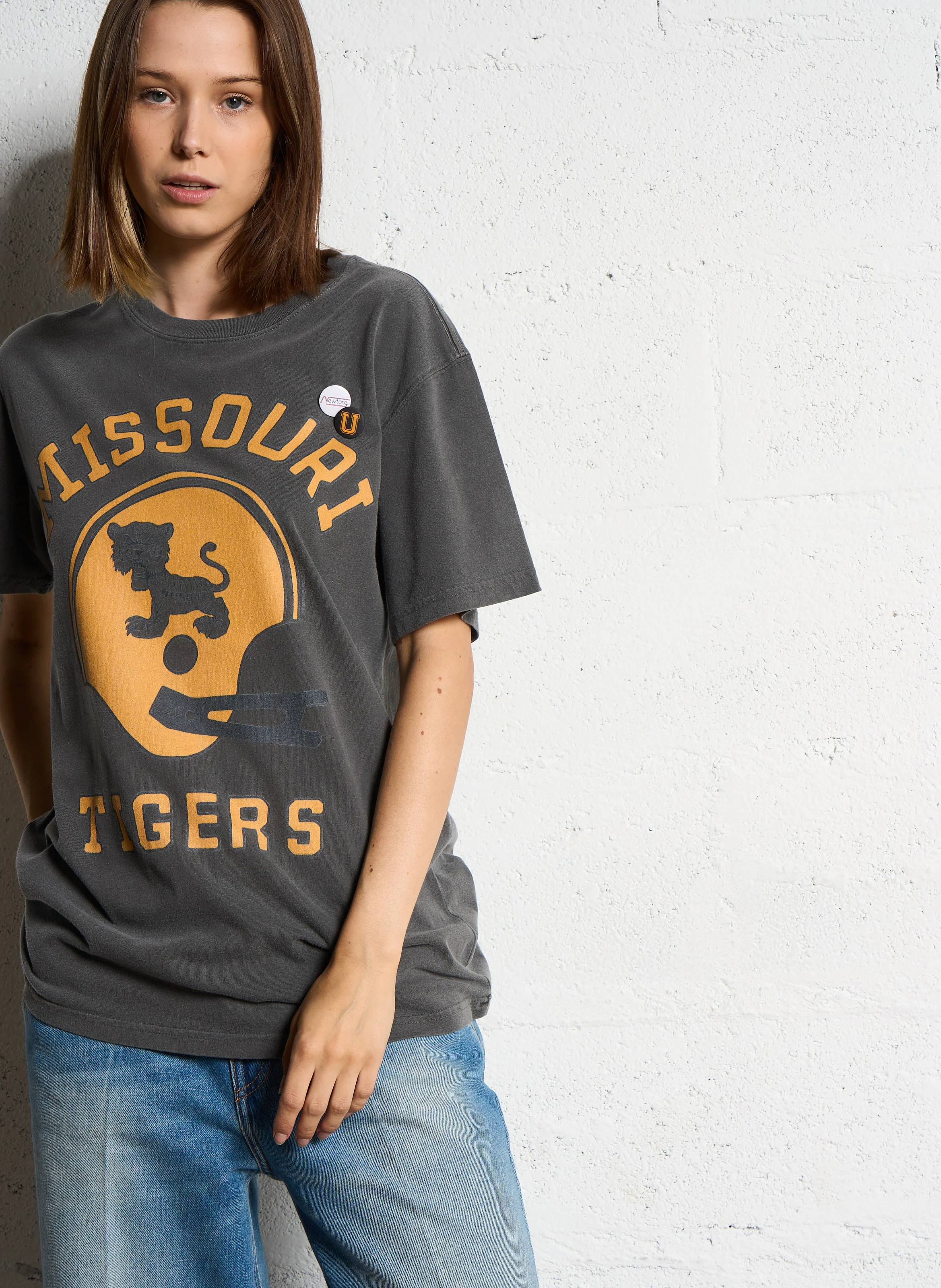 TRUCKER MISSOURI - Tee-shirt droit col rond sérigraphié en coton | Gris