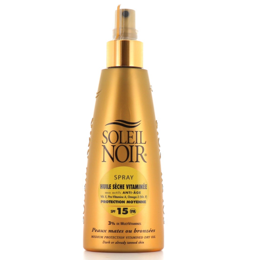 Soleil Noir huile solaire vitaminée SPF15 - Peau mate - Anti âge