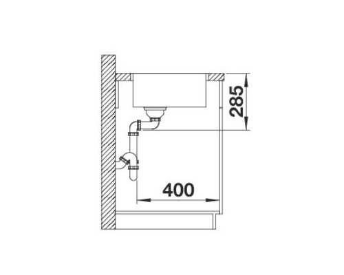 Blanco SOLIS 400-IF spoelbak, 440 x 440 mm, roestvrij staal, geborstelde afwerking, 526118