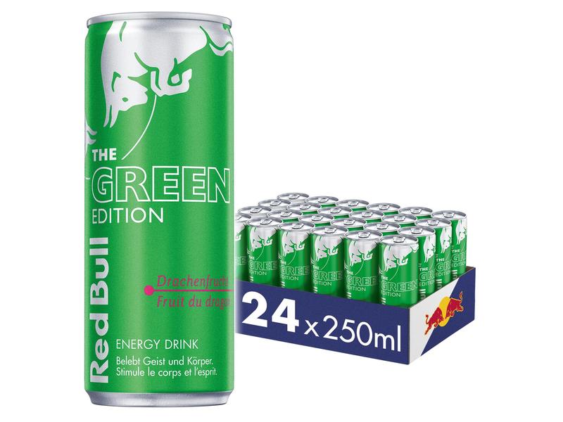 Red Bull Energy Drink Green Edition Drachenfrucht 24 x 250 Hochwertiges Energy-Getränk mit Drachenfruchtgeschmack