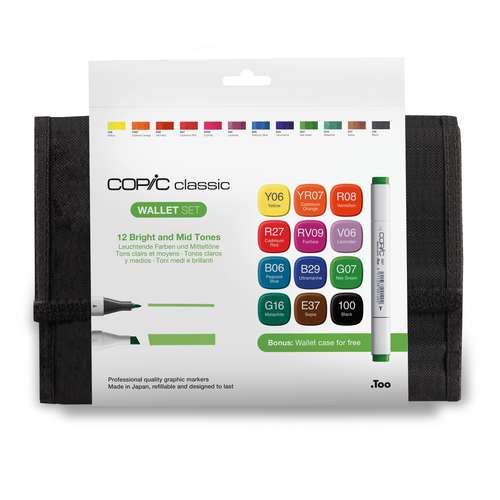 COPIC® classic Marker 12er Set Leuchtende Farben im Wallet