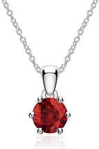 14 karaat witgouden ketting met Granaat