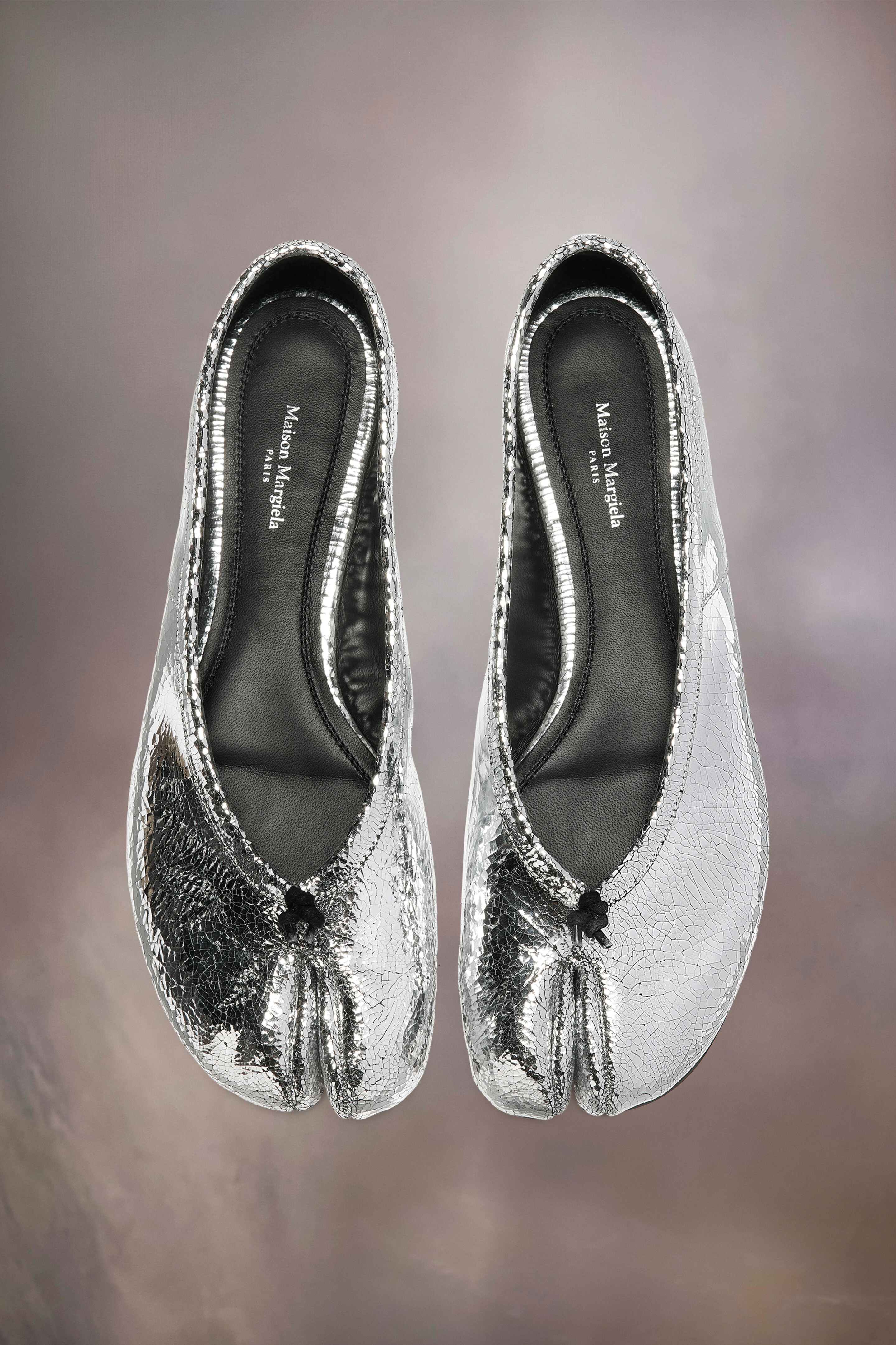 Nouvelles ballerines Tabi broken mirror Argenté
