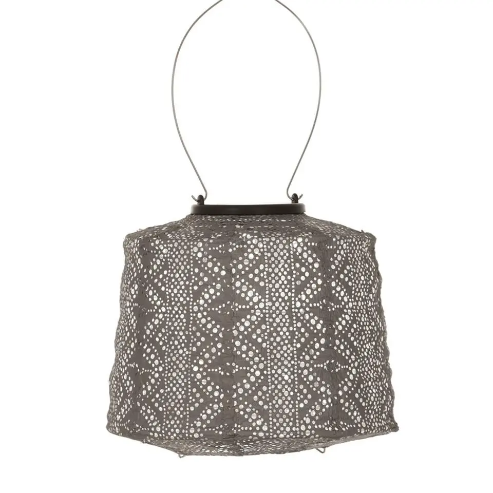 LUMIZ Solar Lampion Lace Lamp - 20 cm - Taupe
